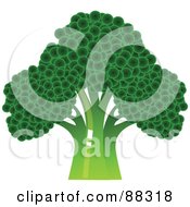 Royalty Free RF Clipart Illustration Of A Dark Green Broccoli Head