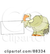 Poster, Art Print Of Big Bird Holding Out A Blank Sign