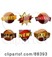 Poster, Art Print Of Digital Collage Of Free Save Discount New And Sale Stickers