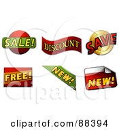 Digital Collage Of Sale Discount Save Free And New Stickers