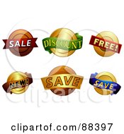 Digital Collage Of Sale Discount Free New And Save Stickers