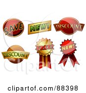 Poster, Art Print Of Digital Collage Of Save New Discount And Free Stickers