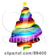 Poster, Art Print Of Star Atop A Rainbow Spiral Christmas Tree