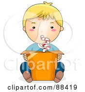 Poster, Art Print Of Blond By Using A Curly Straw To Drink A Bucket Sized Beverage