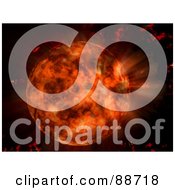 Poster, Art Print Of Hot Red Planet About To Burst On Black