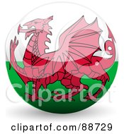 Poster, Art Print Of Shiny 3d Wales Sphere