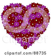 Royalty Free RF Clipart Illustration Of A Purple And Red Floral Valentine Heart