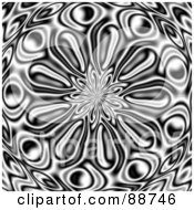 Royalty Free RF Clipart Illustration Of A Black And White Flower Vortex Background by Arena Creative