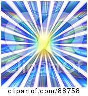 Poster, Art Print Of Yellow Light And Rays In A Vortex Of Blue Purple And Green