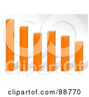 Poster, Art Print Of 3d Orange Declining Bar Graph Over Gray