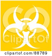 Royalty Free RF Clipart Illustration Of A White Bio Hazard Symbol Over Yellow by Arena Creative