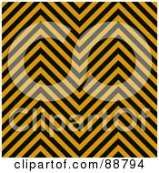 Poster, Art Print Of Background Of Black And Orange Zig Zag Hazard Stripes