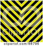Royalty Free RF Clipart Illustration Of A Background Of Black And Yellow Zig Zag Hazard Stripes