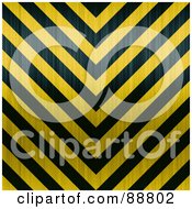 Poster, Art Print Of Background Of Yellow And Black Zig Zag Hazard Stripes With Carbon Fiber