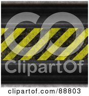 Royalty Free RF Clipart Illustration Of A Bar Of Grungy Hazard Stripes And Metal
