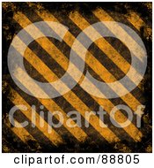 Poster, Art Print Of Grungy Diagonal Hazard Stripes Background With Dark Edges