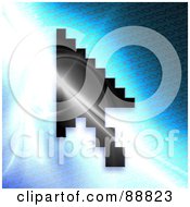 Black Cursor Over A Bright Blue Binary Background