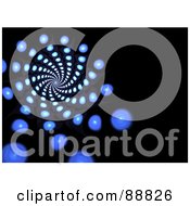 Royalty Free RF Clipart Illustration Of A Blue Orb Spiral On Black