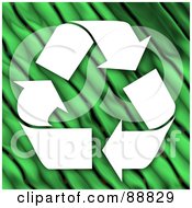 Poster, Art Print Of White Circle Of Recycle Arrows Over Green Leaves