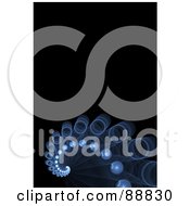 Royalty Free RF Clipart Illustration Of A Blue Fractal Tentacle On Black
