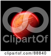 Royalty Free RF Clipart Illustration Of A Glowing Red Planet In Blackness