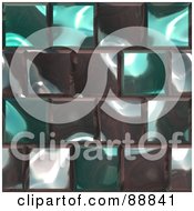 Poster, Art Print Of Background Of Shiny Turquoise And Gray Tiles