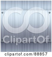 Royalty Free RF Clipart Illustration Of A Blank Brushed Metal Plate With Rivets