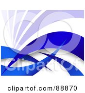 Poster, Art Print Of Background Of Blue Swooshes On White