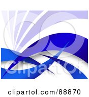 Royalty Free RF Clipart Illustration Of A Background Of Blue Swooshes On White