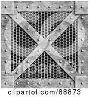 Royalty Free RF Clipart Illustration Of A Steel Metal Box With A Grate