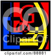 Royalty Free RF Clipart Illustration Of A Red Yellow Blue And Black Typography Background