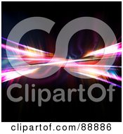 Royalty Free RF Clipart Illustration Of A Glowing Fractal Bar Over Black
