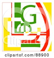 Poster, Art Print Of Green Red Yellow And White Typography Background