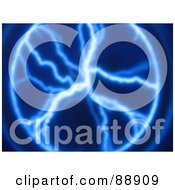 Royalty Free RF Clipart Illustration Of A Blue Plasma Lightning Background