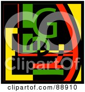 Poster, Art Print Of Green Red And Yellow Typography Background