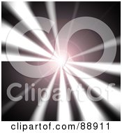 Poster, Art Print Of Bright Lens Flare With White Lights Over Black