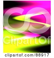 Poster, Art Print Of Wavy Pink And Yellow Swoosh Background