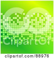 Poster, Art Print Of Green Background With Pixel Blocks
