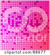 Poster, Art Print Of Pink Background With Pixel Blocks