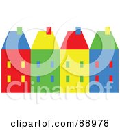 Poster, Art Print Of Row Of Colorful Village Homes