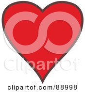 Royalty Free RF Clipart Illustration Of A Solid Red Heart With A Gray Outline