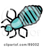 Royalty Free RF Clipart Illustration Of A Blue Head Louse by Prawny