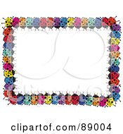 Poster, Art Print Of Border Of Colorful Lady Bugs Around White Space