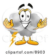 Cloud Mascot Cartoon Character With Welcoming Open Arms