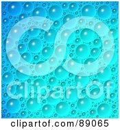 Poster, Art Print Of Background Of Bubbles On Blue