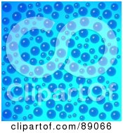 Poster, Art Print Of Background Of Dark Bubbles On Blue