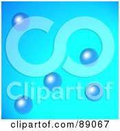Royalty Free RF Clipart Illustration Of A Background Of Bubbles Floating On Blue