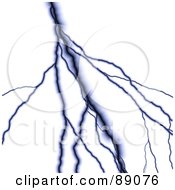 Poster, Art Print Of Dark Blue Lightning Bolt Over White