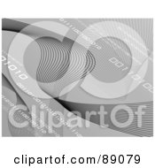 Royalty Free RF Clipart Illustration Of A Gray Background With Mesh Waves And Binary Coding