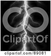 Royalty Free RF Clipart Illustration Of A Straight White Lightning Bolt On Black